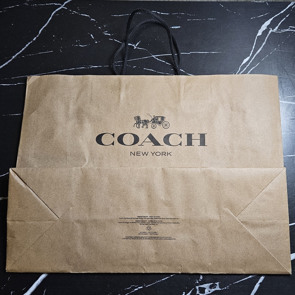 Coach Brown Shopping Bag With Shoe String Handle 2pk